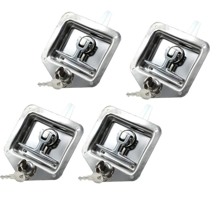 Premium Stainless Steel T Handle Tool Box Latch Trailer Door Lock Set 7