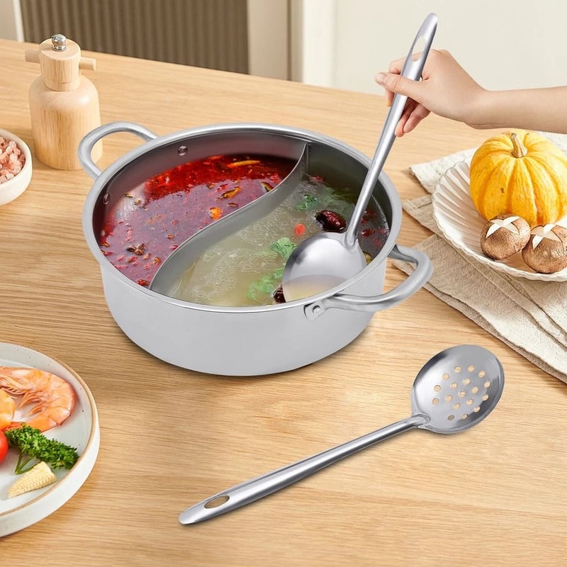 Premium Stainless Steel Dual Sided Hot Pot Cooking Pot With Lid Perfect Hot Pot Cooking Pot For Hom 2