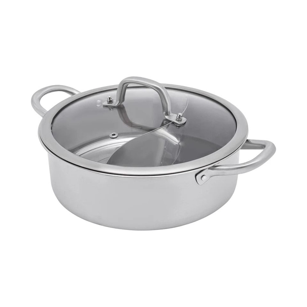 Premium Stainless Steel Dual Sided Hot Pot Cooking Pot With Lid Perfect Hot Pot Cooking Pot For Hom 3