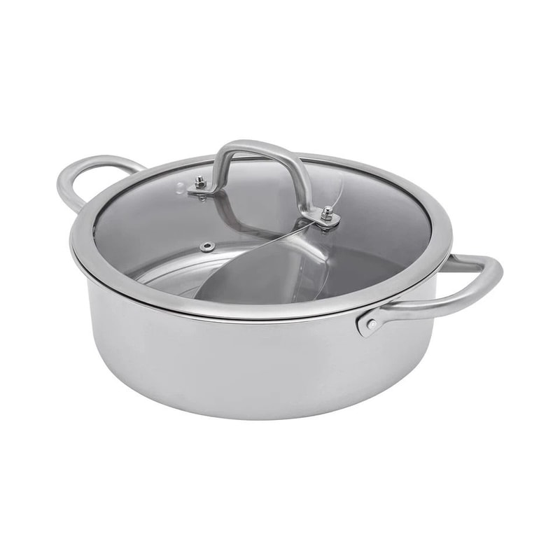 Premium Stainless Steel Dual Sided Hot Pot Cooking Pot With Lid Perfect Hot Pot Cooking Pot For Hom 3