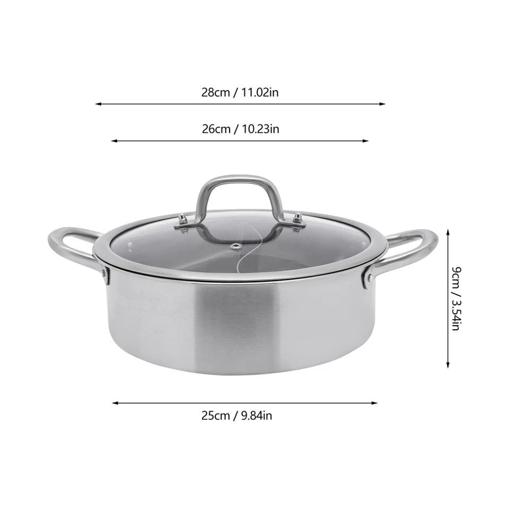 Premium Stainless Steel Dual Sided Hot Pot Cooking Pot With Lid Perfect Hot Pot Cooking Pot For Hom 5