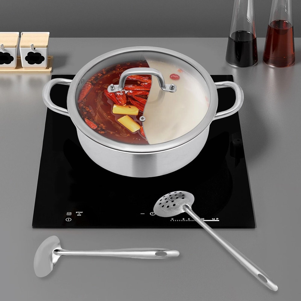 Premium Stainless Steel Dual Sided Hot Pot Cooking Pot With Lid Perfect Hot Pot Cooking Pot For Hom 8
