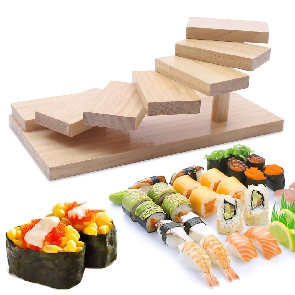 Premium Tier Staircase Sushi Display Rack Japanese Cuisine Rack Dessert Plate Holder 11
