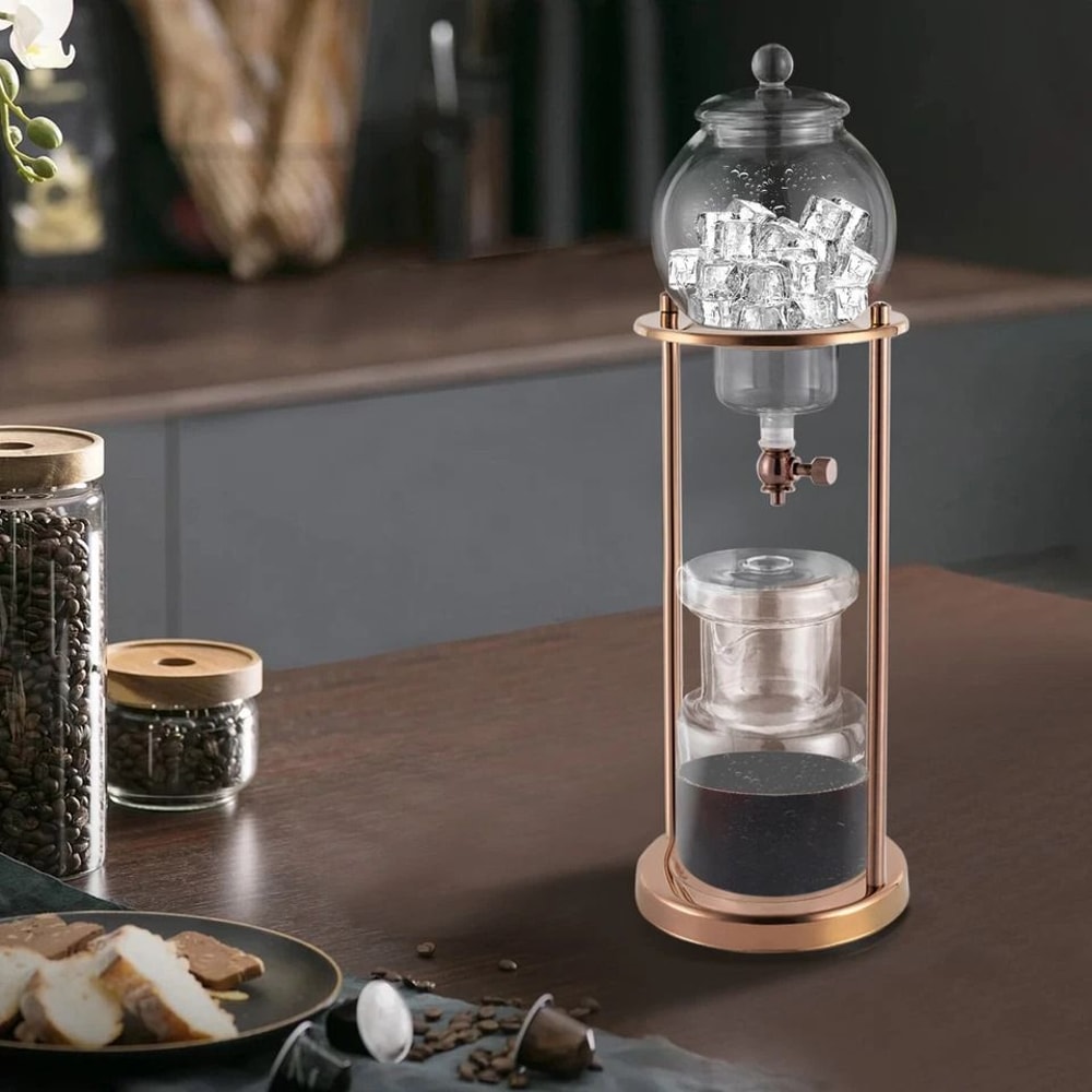 Cold Brew Coffee Maker Gold Stainless Steel Drip Tower 1