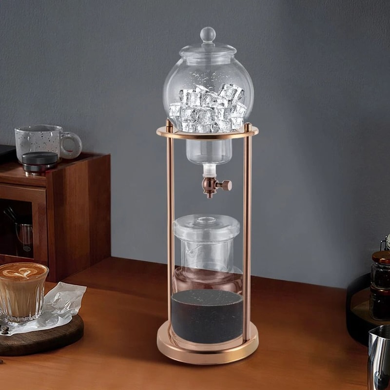 Cold Brew Coffee Maker Gold Stainless Steel Drip Tower 2