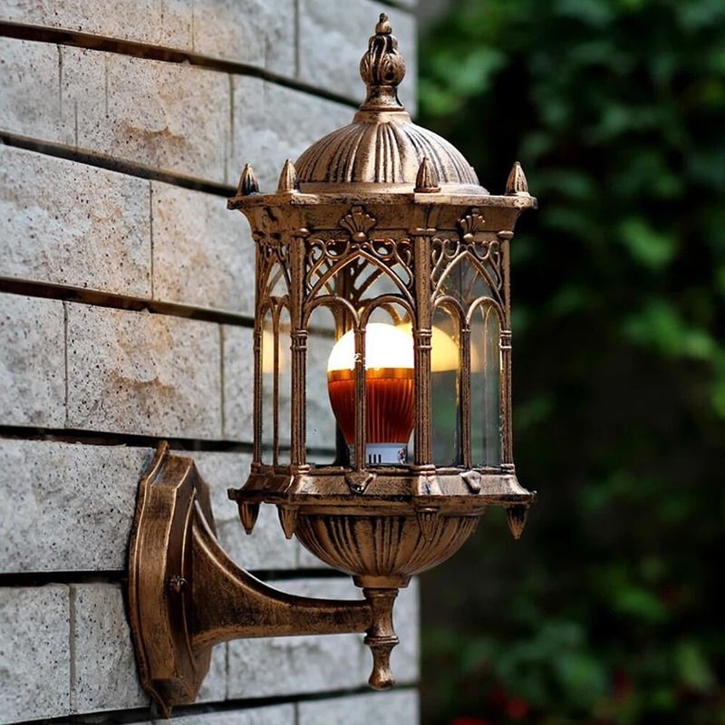 Antique Bronze Outdoor Wall Lantern Porch Garden Light 5
