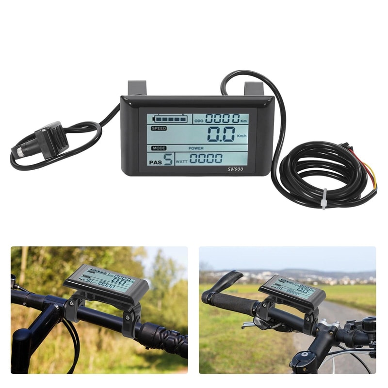 LCD Display Electric Bike Speed Meter For Handlebar Control 8
