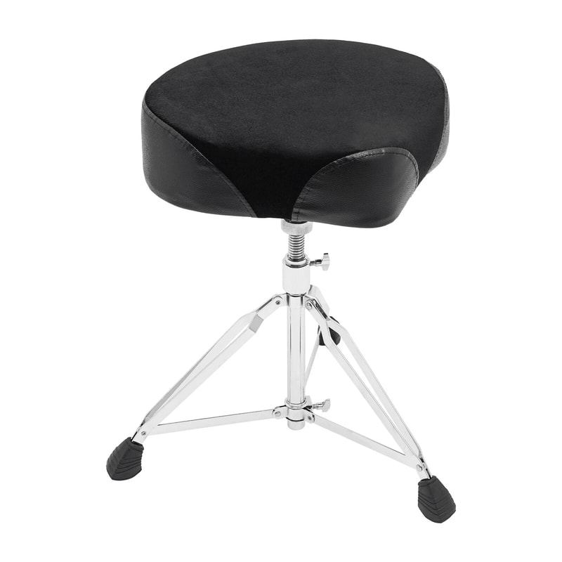 Adjustable Drum Throne With Thick Padded Seat Black Drummers Stool And Guitar Chair 0