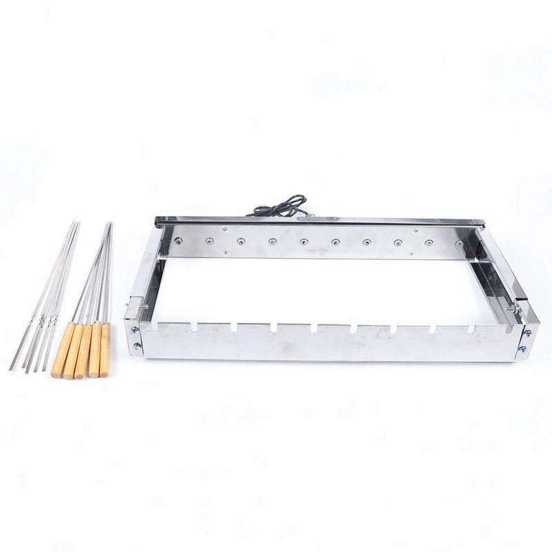 Skewer Automatic BBQ Skewer Grill Stainless Steel Rotating Rotisserie Rack 1