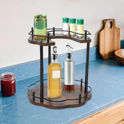 spice rack organizer with adjustable rotating cabinet storage