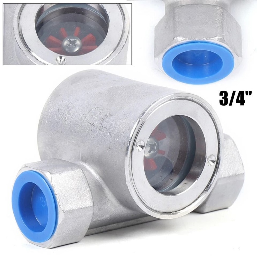 NPT Water Flow Indicator Stainless Steel Sight Glass With Plastic Impeller 2
