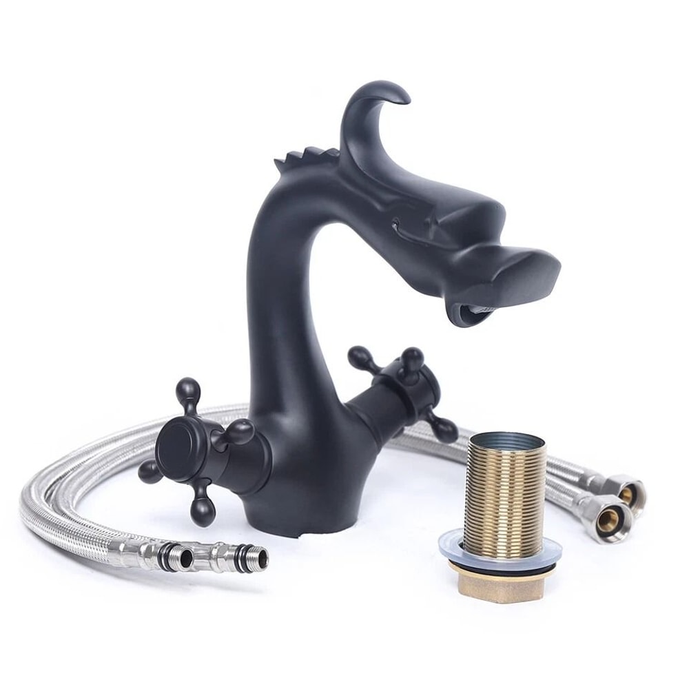 Black Waterfall Vessel Bathroom Faucet Oil Rubbed Brass Single Hole Mixer Tap 1