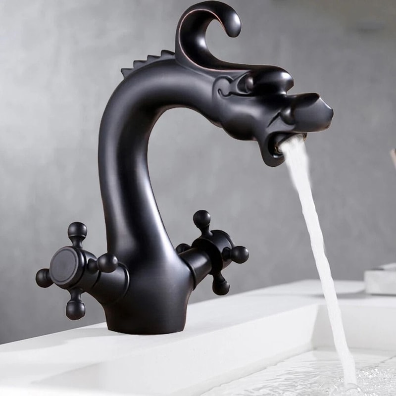 Black Waterfall Vessel Bathroom Faucet Oil Rubbed Brass Single Hole Mixer Tap 2