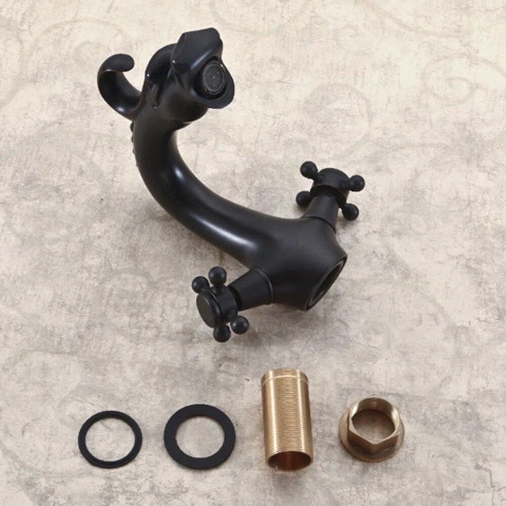 Black Waterfall Vessel Bathroom Faucet Oil Rubbed Brass Single Hole Mixer Tap 3