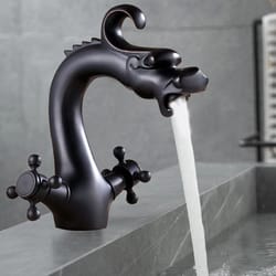black waterfall vessel bathroom faucet oil rubbed brass single hole mixer tap