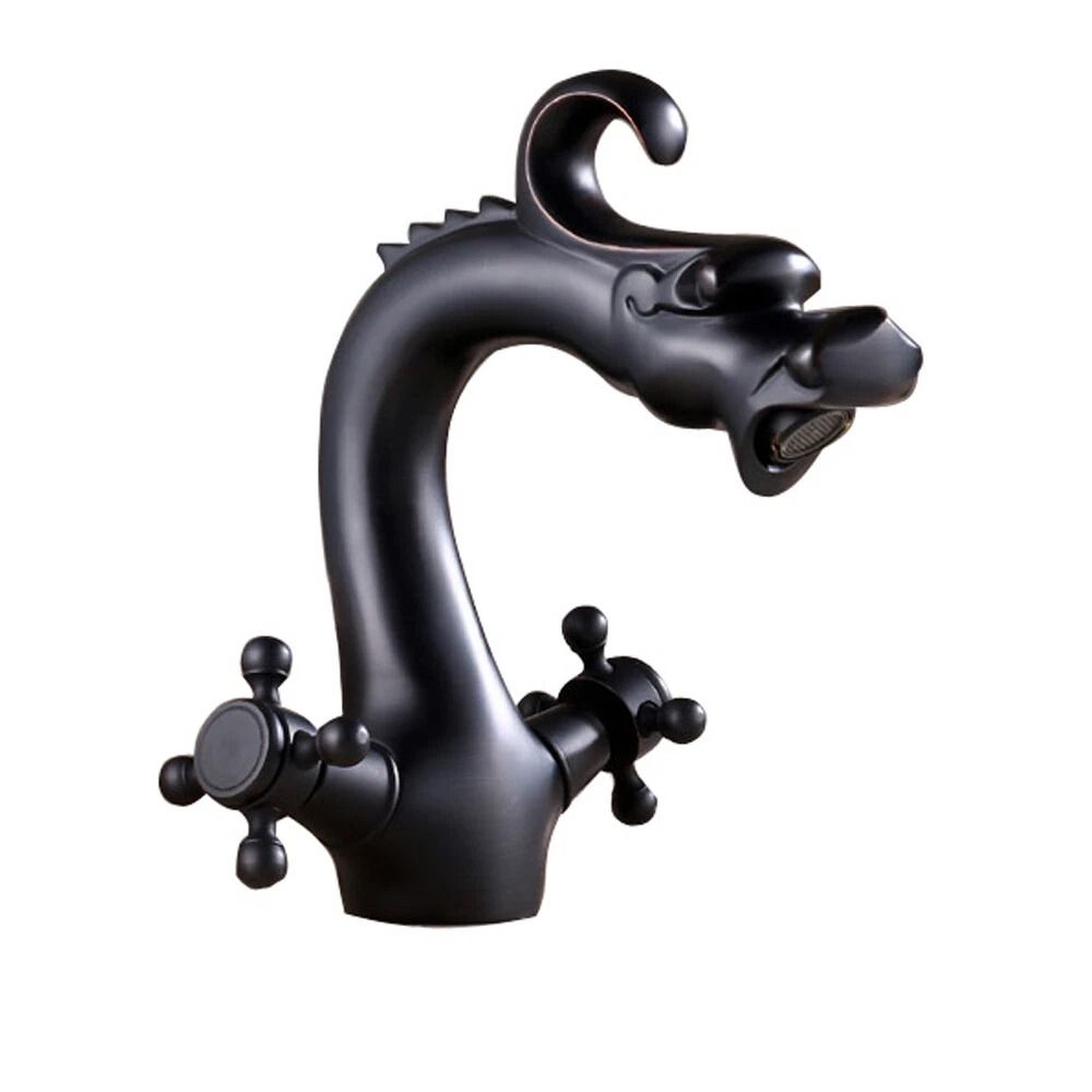 Black Waterfall Vessel Bathroom Faucet Oil Rubbed Brass Single Hole Mixer Tap 5