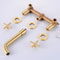 Brushed Gold Wall Mount Bathroom Faucet Handle Brass Mixer Tap 2