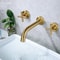 Brushed Gold Wall Mount Bathroom Faucet Handle Brass Mixer Tap 0