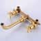Brushed Gold Wall Mount Bathroom Faucet Handle Brass Mixer Tap 5
