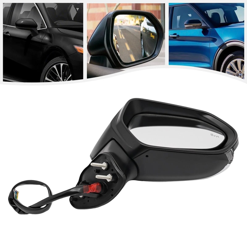 Toyota Camry Passenger Side Mirror Assembly Black Heated Blind Spot 10