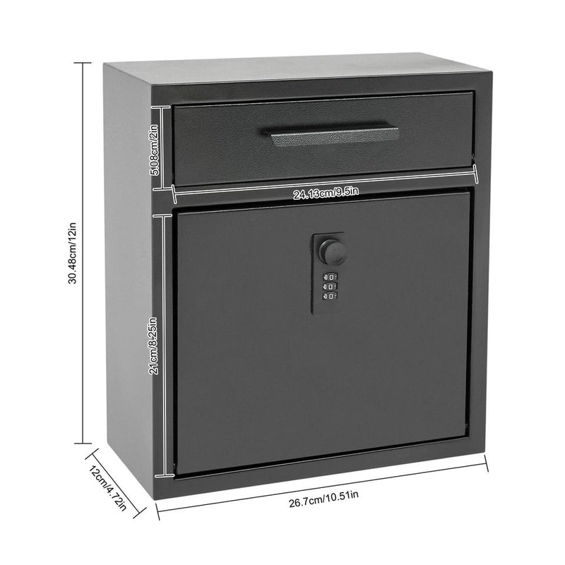 Heavy Duty Security Mailbox Wall Mount Locking Mailbox With Cast Steel Protection 1