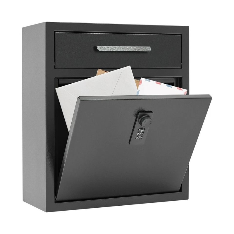 Heavy Duty Security Mailbox Wall Mount Locking Mailbox With Cast Steel Protection 4