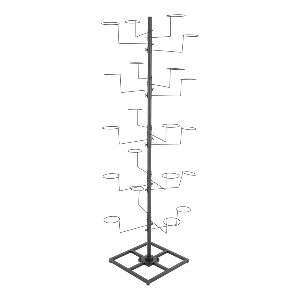 Modern Freestanding Black Metal Hat Rack Hook Wig Cap Display Stand 2