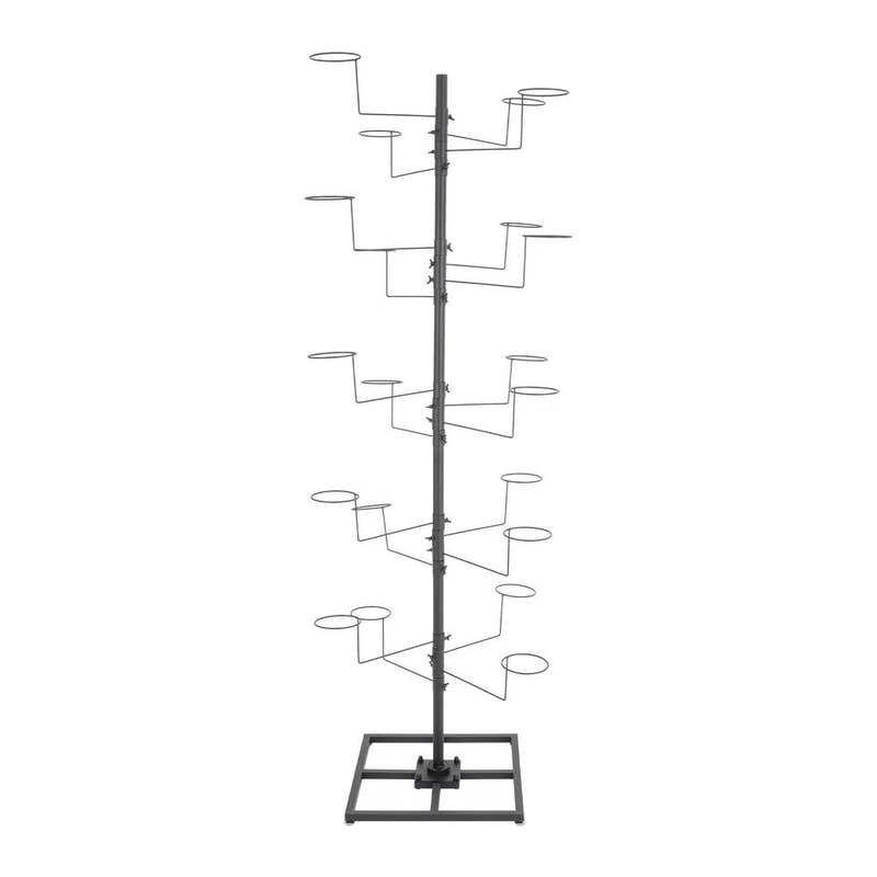 Modern Freestanding Black Metal Hat Rack Hook Wig Cap Display Stand 3