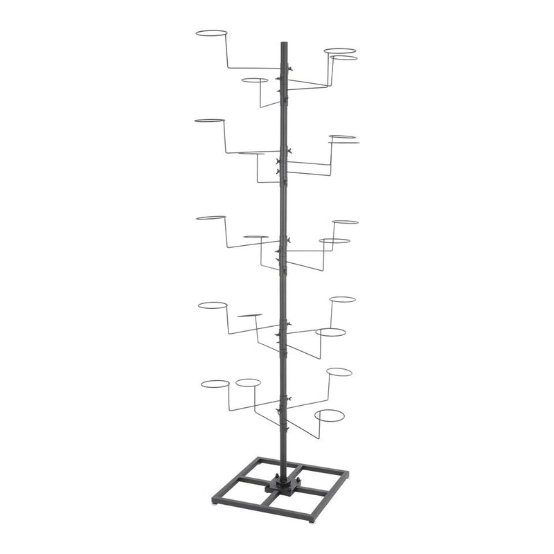 Modern Freestanding Black Metal Hat Rack Hook Wig Cap Display Stand 4