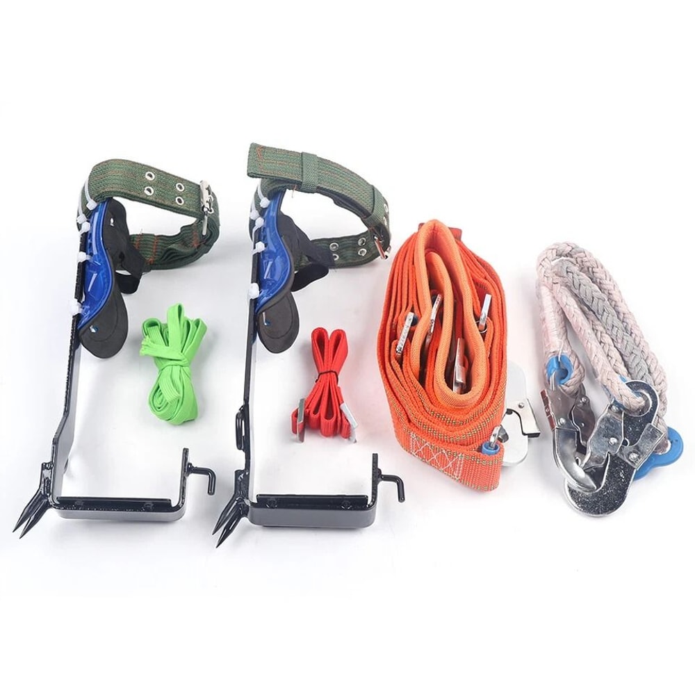Heavy Duty Tree Climbing Gear Set With Adjustable Spikes Safety Belt 3