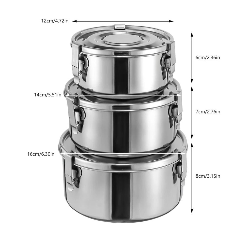 Premium Stainless Steel Food Storage Containers Set Airtight Kitchen Storage Containers Food Grade 5