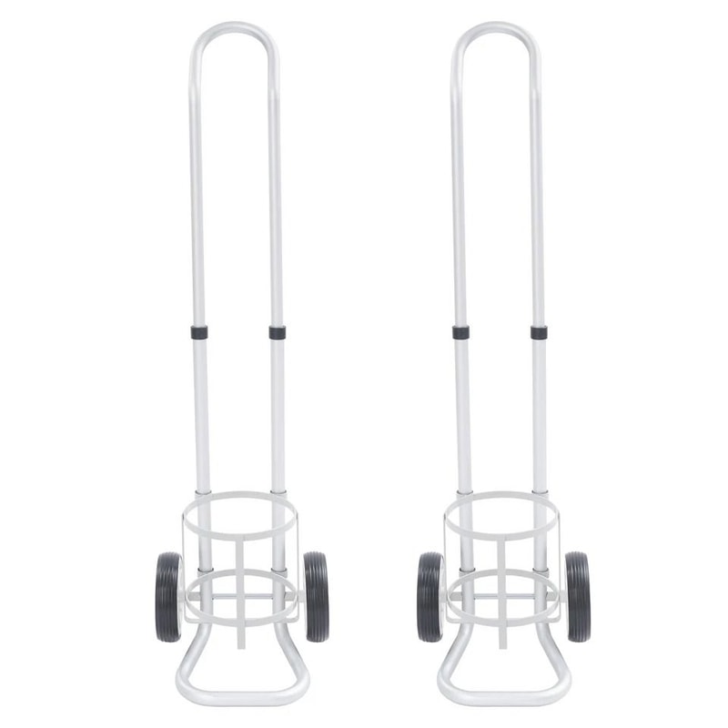 Adjustable Handle Oxygen Tank Cart With Portable Oxygen Cylinder Dolly Set 0