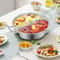 Double Flavor Stainless Steel Hot Pot With Divider Clear Lid Dual Broth Cooking 0