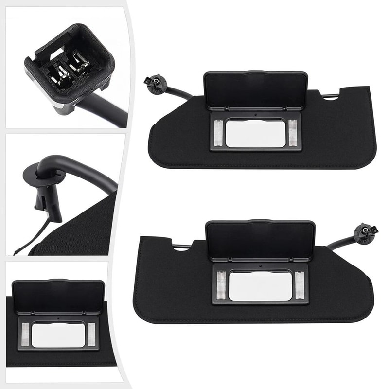 Corvette Sun Visor Set With LED Light For Chevrolet Corvette Driver Passenger Side 2