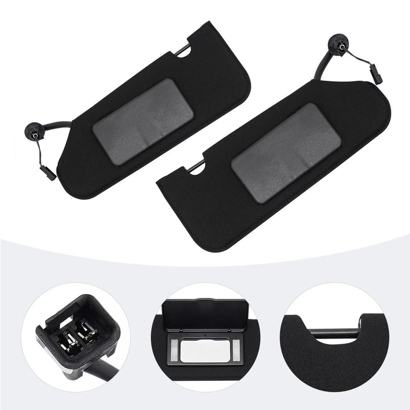 Corvette Sun Visor Set With LED Light For Chevrolet Corvette Driver Passenger Side 3