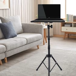 adjustable projector tripod stand with laptop holder for home office presentations