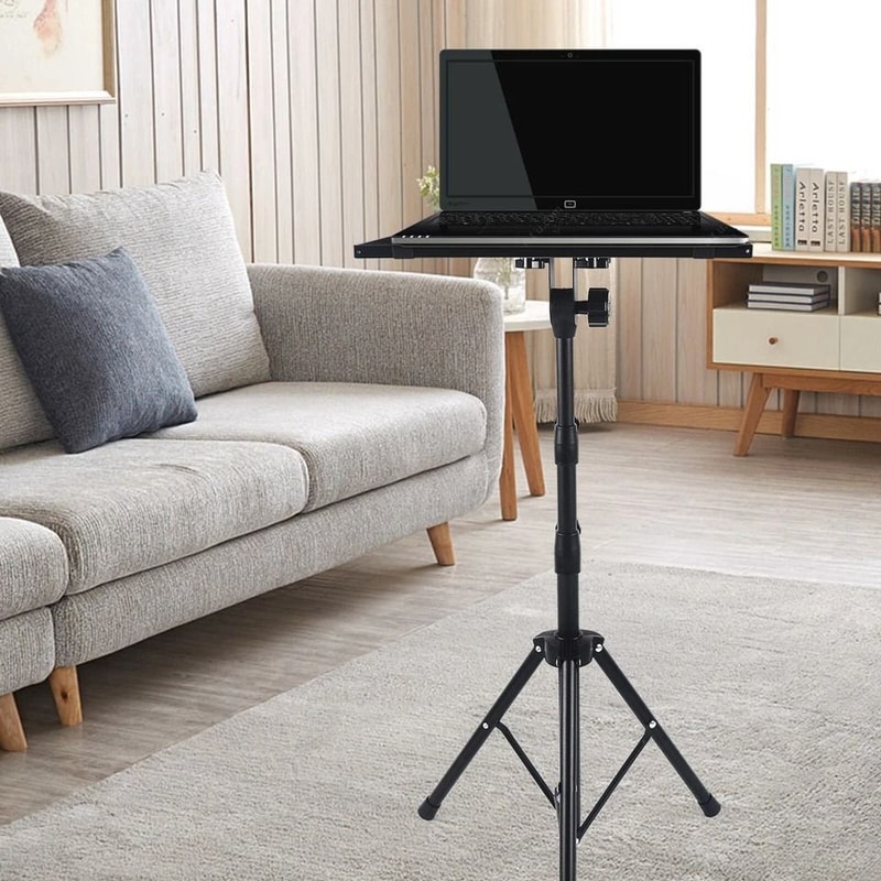 Adjustable Projector Tripod Stand With Laptop Holder For Home Office Presentations 0