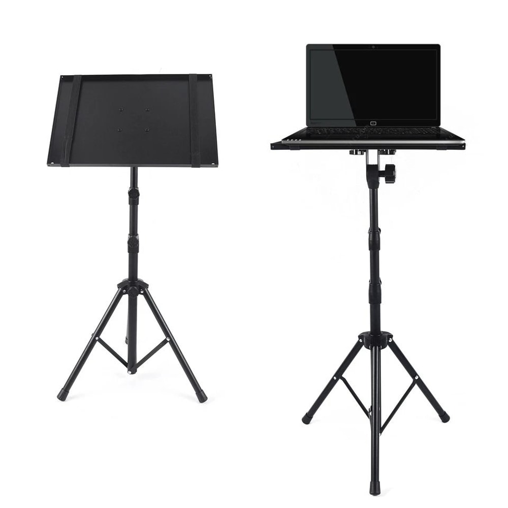 Adjustable Projector Tripod Stand With Laptop Holder For Home Office Presentations 1