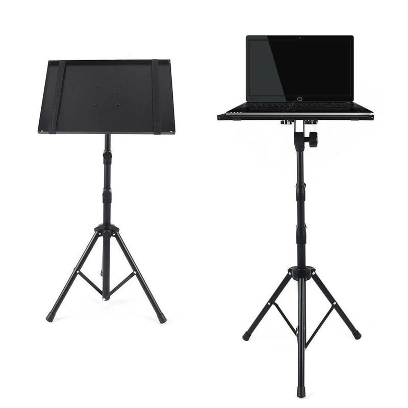 Adjustable Projector Tripod Stand With Laptop Holder For Home Office Presentations 1