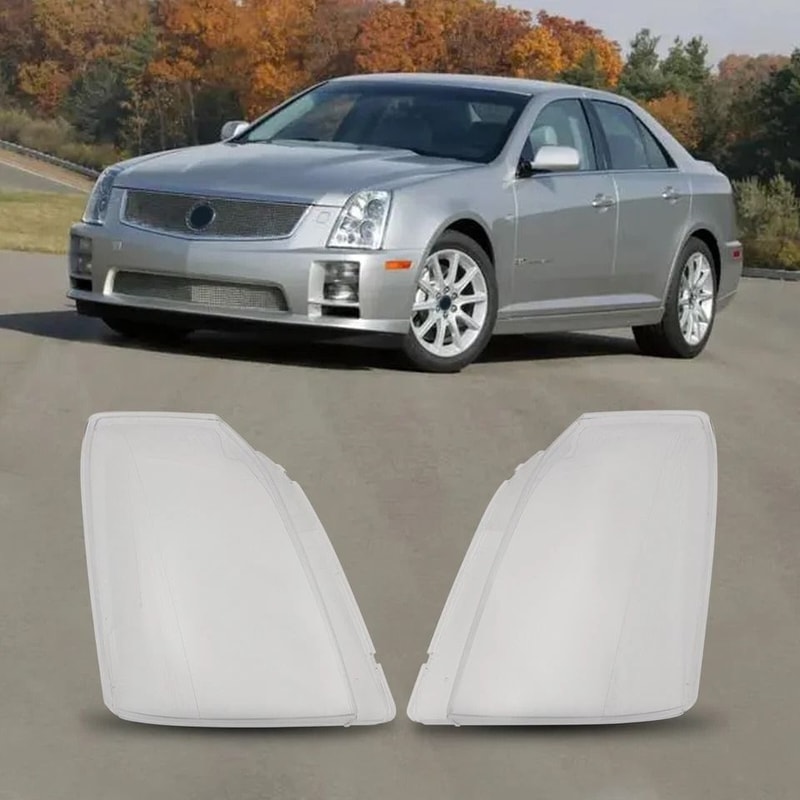 Cadillac STS Headlight Lens Cover Set Clear Replacement Left Right Pair 0
