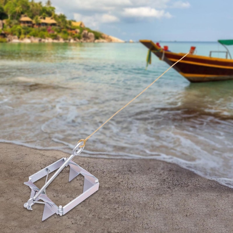 Folding Cube Boat Anchor Sliding Box Portable Marine Anchor For Boats Kayaks 0