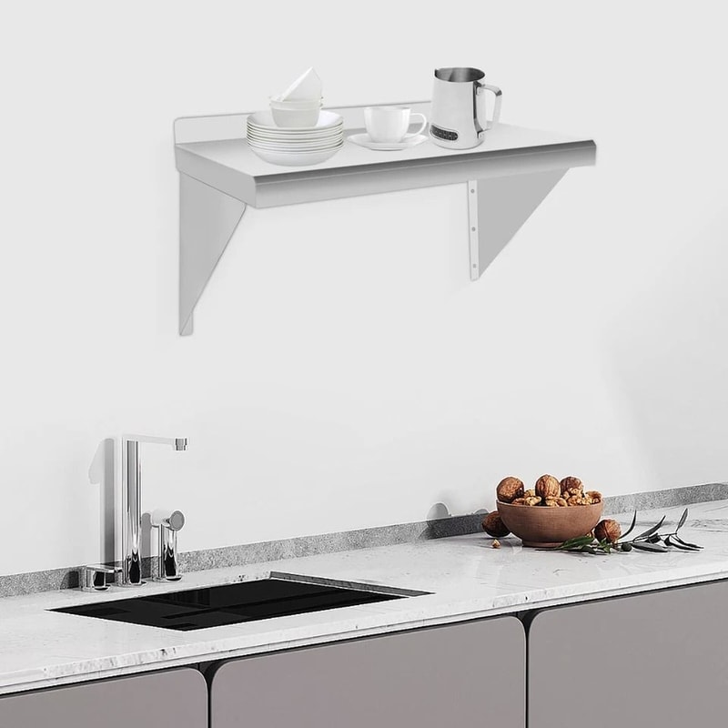 Stainless Steel Commercial Kitchen Wall Shelf Heavy Duty Restaurant Wall Storage Rack 4