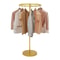 Gold Rotatable Round Garment Rack Floor Standing Adjustable Clothing Display Rack 3
