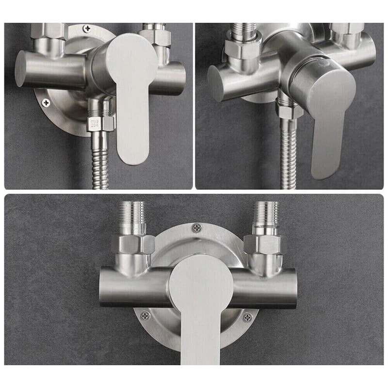 Wall Mount Shower Faucet Control Valve Hot Cold Bathroom Mixer Tap 2