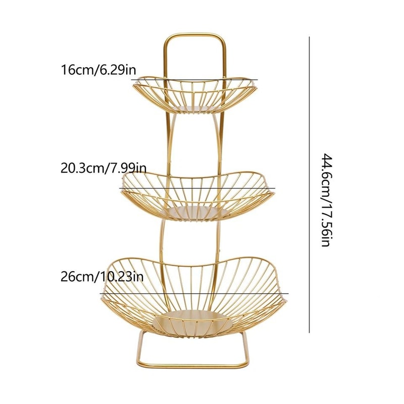 Fruit Basket Organizer Metal Wire Vegetable Storage Rack For Kitchen Counter 2