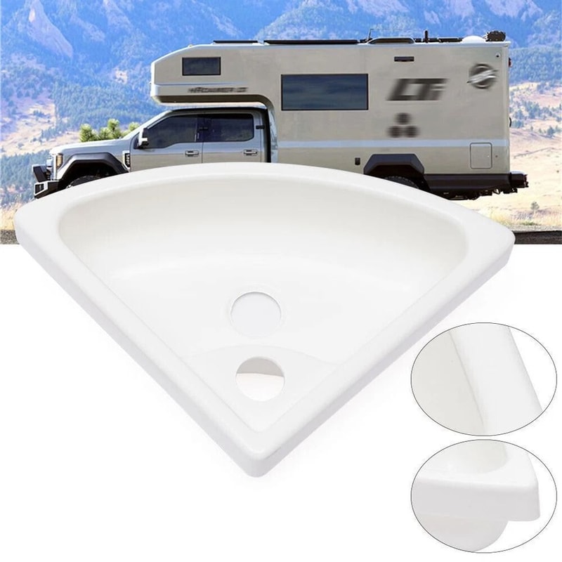 Compact RV Corner Sink Wall Mounted ABS Triangular Basin For Caravan Camper Bathroom 1