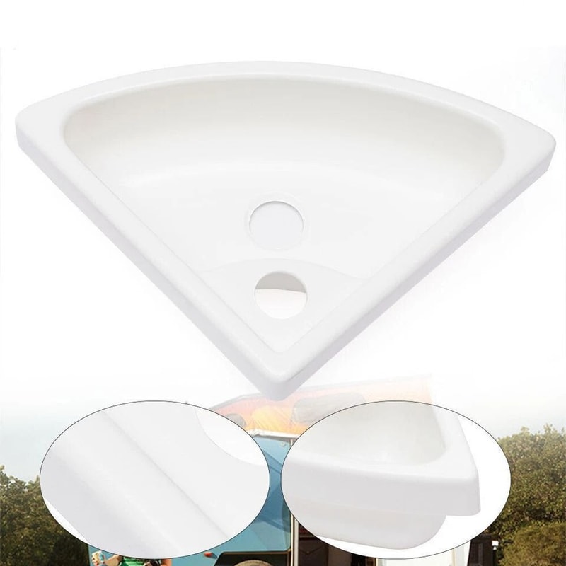 Compact RV Corner Sink Wall Mounted ABS Triangular Basin For Caravan Camper Bathroom 4