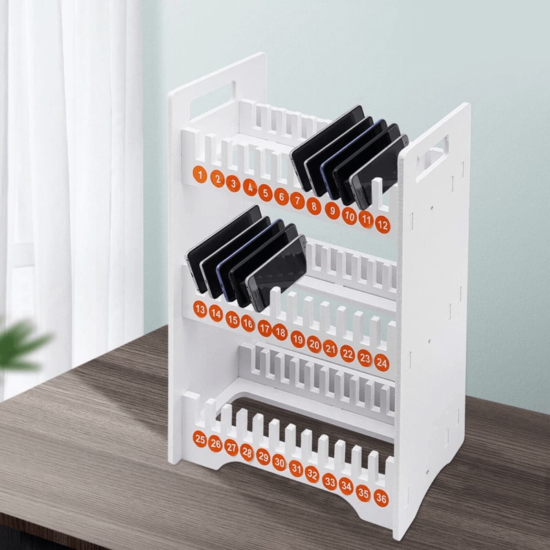 Slot Cell Phone Storage Rack Tier Classroom Phone Organizer Stand For Teachers Offices 6