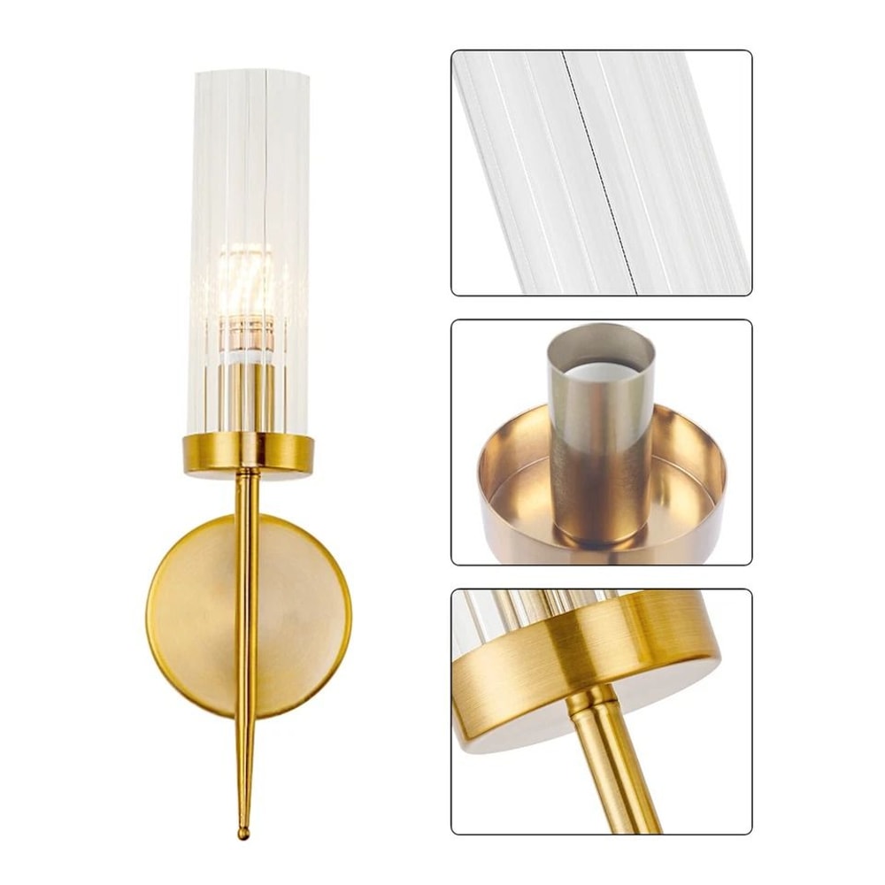 Modern Gold Wall Sconce Glass Shade Indoor Wall Light For Bedroom Hallway Living Room 3