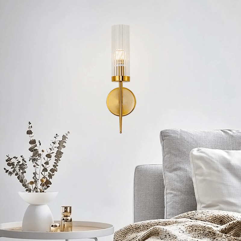 Modern Gold Wall Sconce Glass Shade Indoor Wall Light For Bedroom Hallway Living Room 6